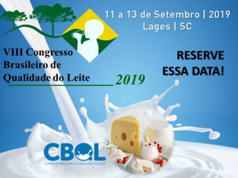 VIII Congresso Brasileiro de Qualidade do Leite |11 a 13 de setembro | Lages – SC